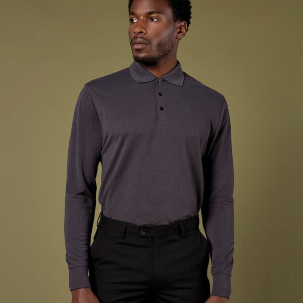Piqué polo long-sleeved (classic fit) Thumbnail